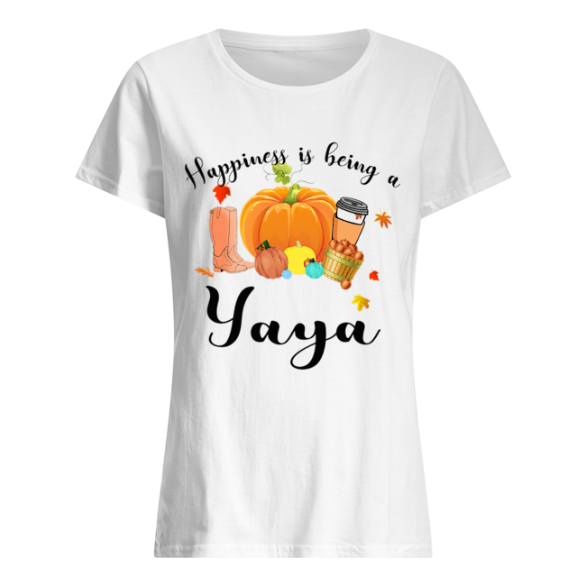 Halloween Pumpkin Happiness Is Being A Yaya T-Shirt Classic Women's T-shirt