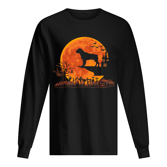 Halloween Rottweiler Dog Moon Costume Gift Long Sleeved T-shirt 