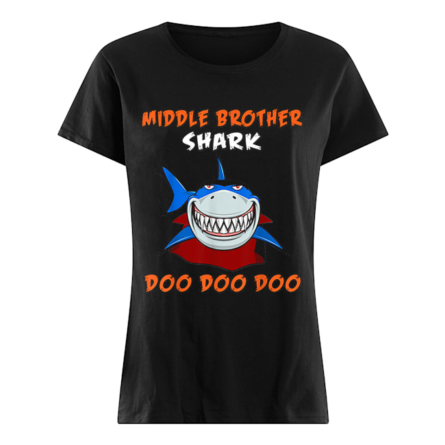 Halloween Shark Doo Doo Dracula Middle Brother Shark Classic Women's T-shirt