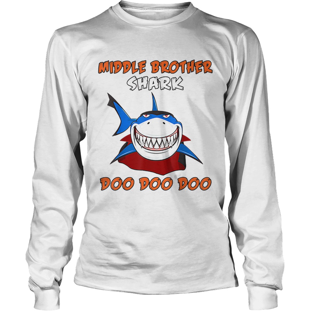 Halloween Shark Doo Doo Dracula Middle Brother Shark LongSleeve