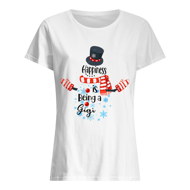 Happiness Is Being A Gigi Snowman Xmas Matching Family T-Shirt Classic Women's T-shirt