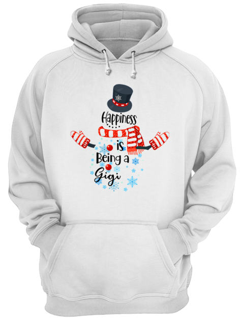 Happiness Is Being A Gigi Snowman Xmas Matching Family T-Shirt Unisex Hoodie