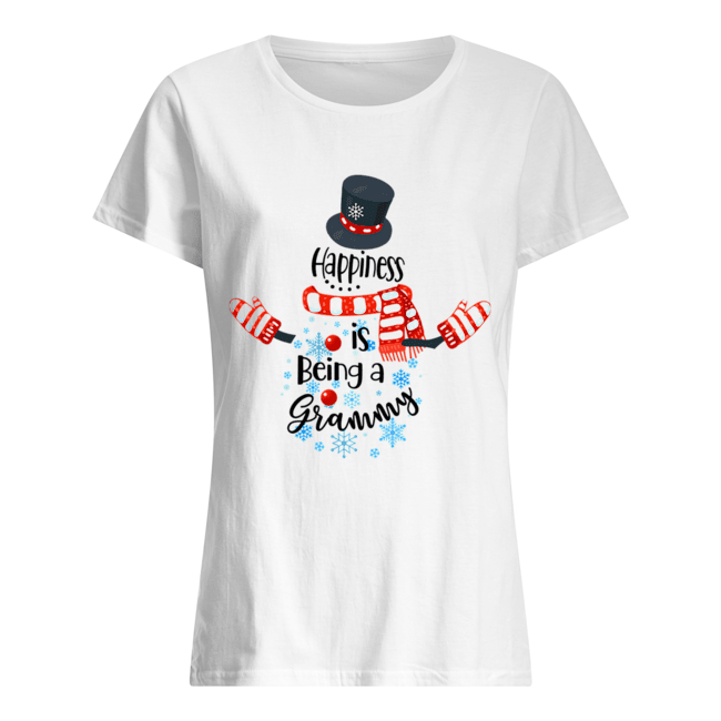 Happiness Is Being A Grammy Snowman Xmas Matching Family T-Shirt Classic Women's T-shirt