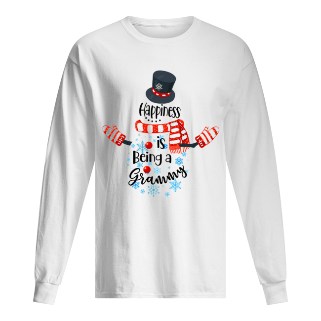 Happiness Is Being A Grammy Snowman Xmas Matching Family T-Shirt Long Sleeved T-shirt 