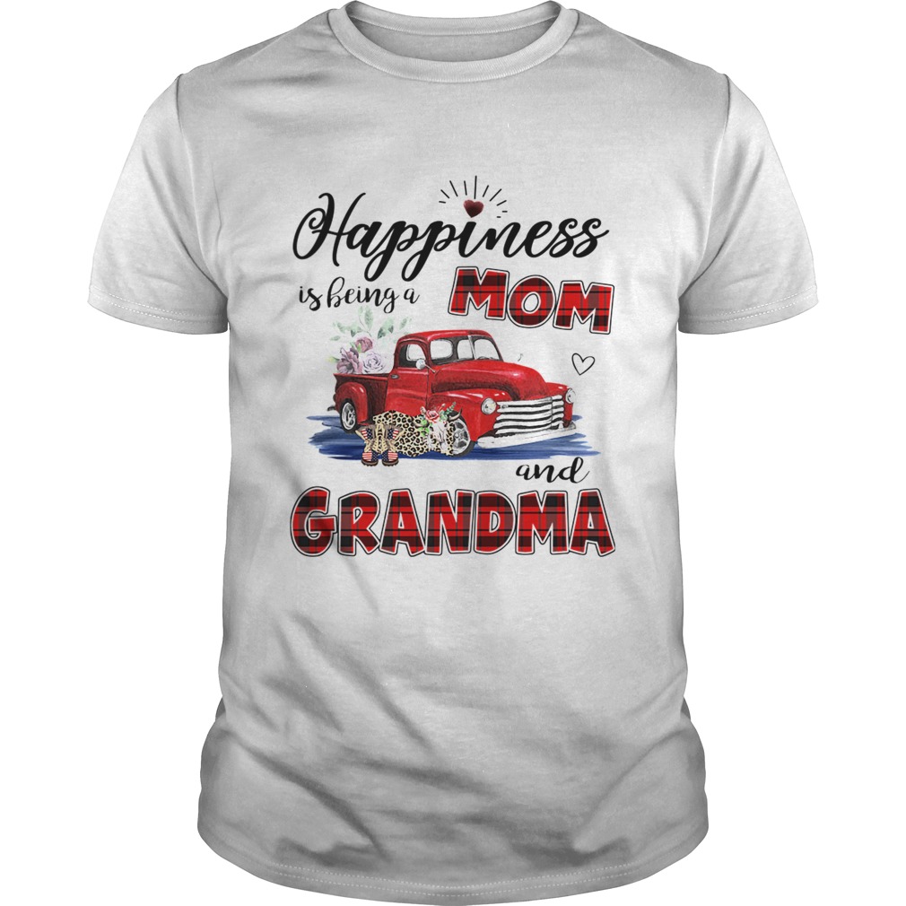 Happiness Is Being A Mom And Grandma Car Flower T-Shirt