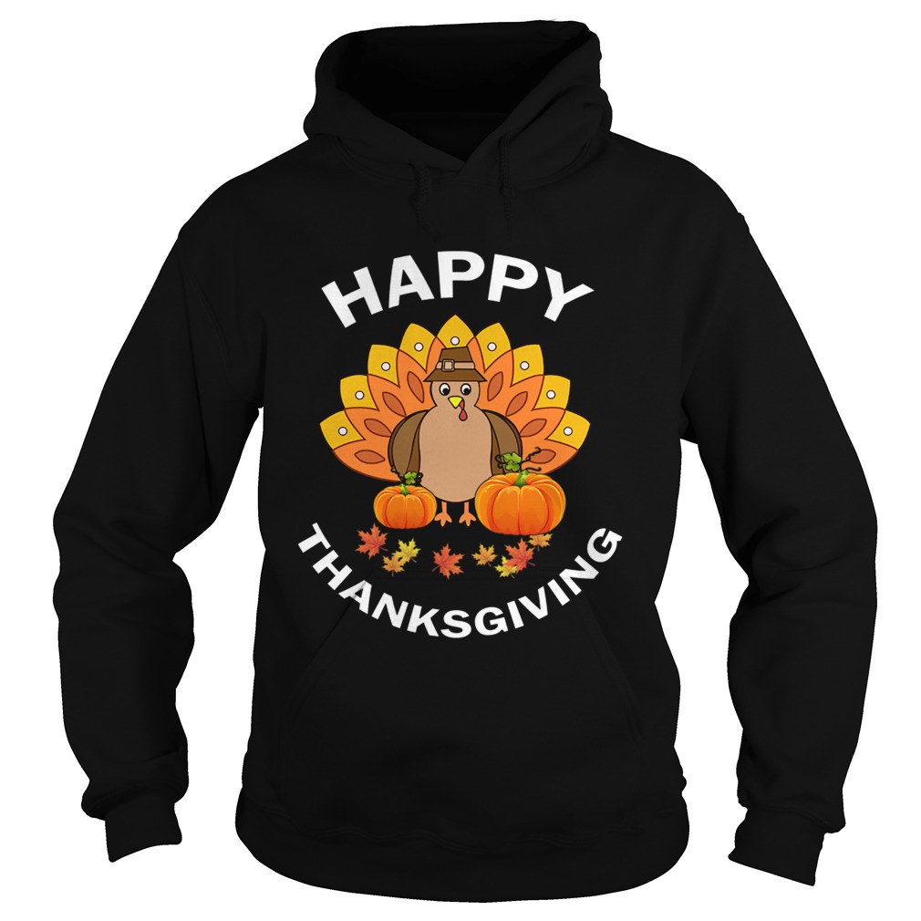 Happpy Thanksgiving Cute Turkey And Pumpkins TShirt Hoodie