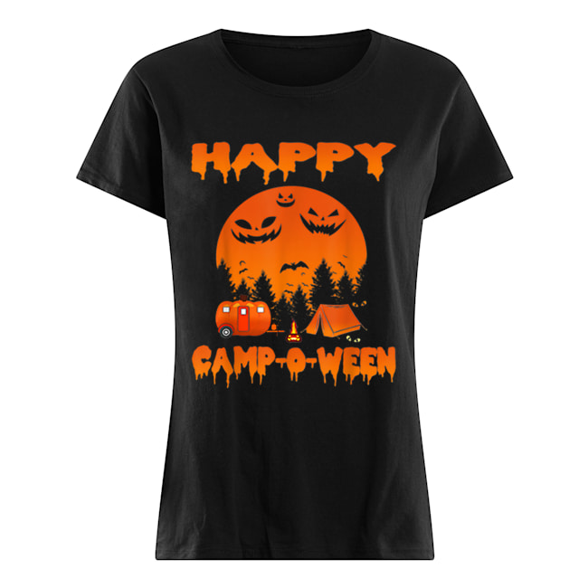 Happy Camp-O-Ween Funny Camping Halloween for Women Classic Women's T-shirt