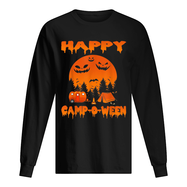 Happy Camp-O-Ween Funny Camping Halloween for Women Long Sleeved T-shirt 