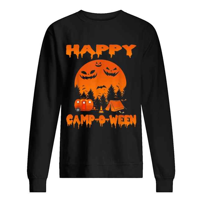 Happy Camp-O-Ween Funny Camping Halloween for Women Unisex Sweatshirt