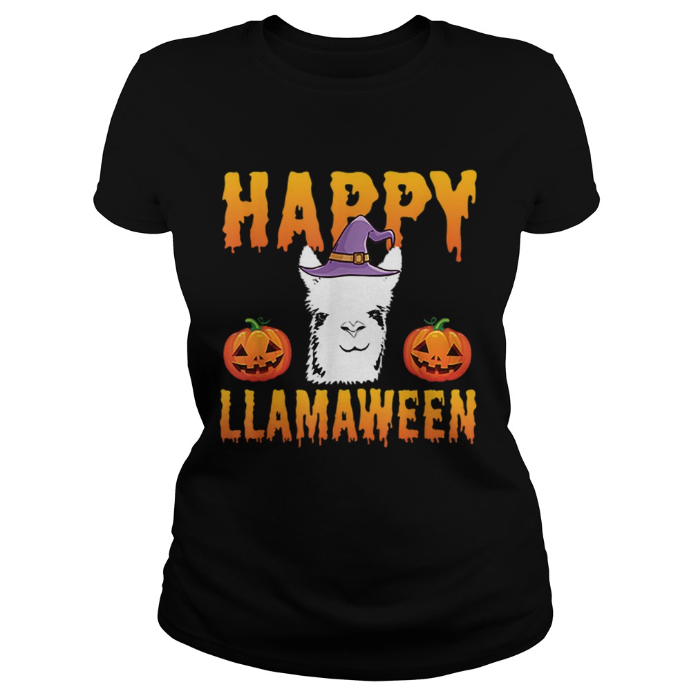 Happy Halloween Llama Gift Funny Happy Llamaween Classic Ladies