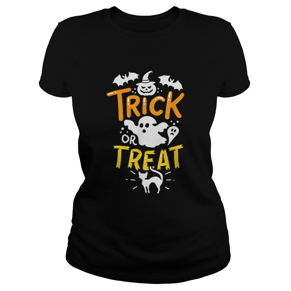 Happy Halloween Trick Or Treat Party Ghost Bat Classic Ladies