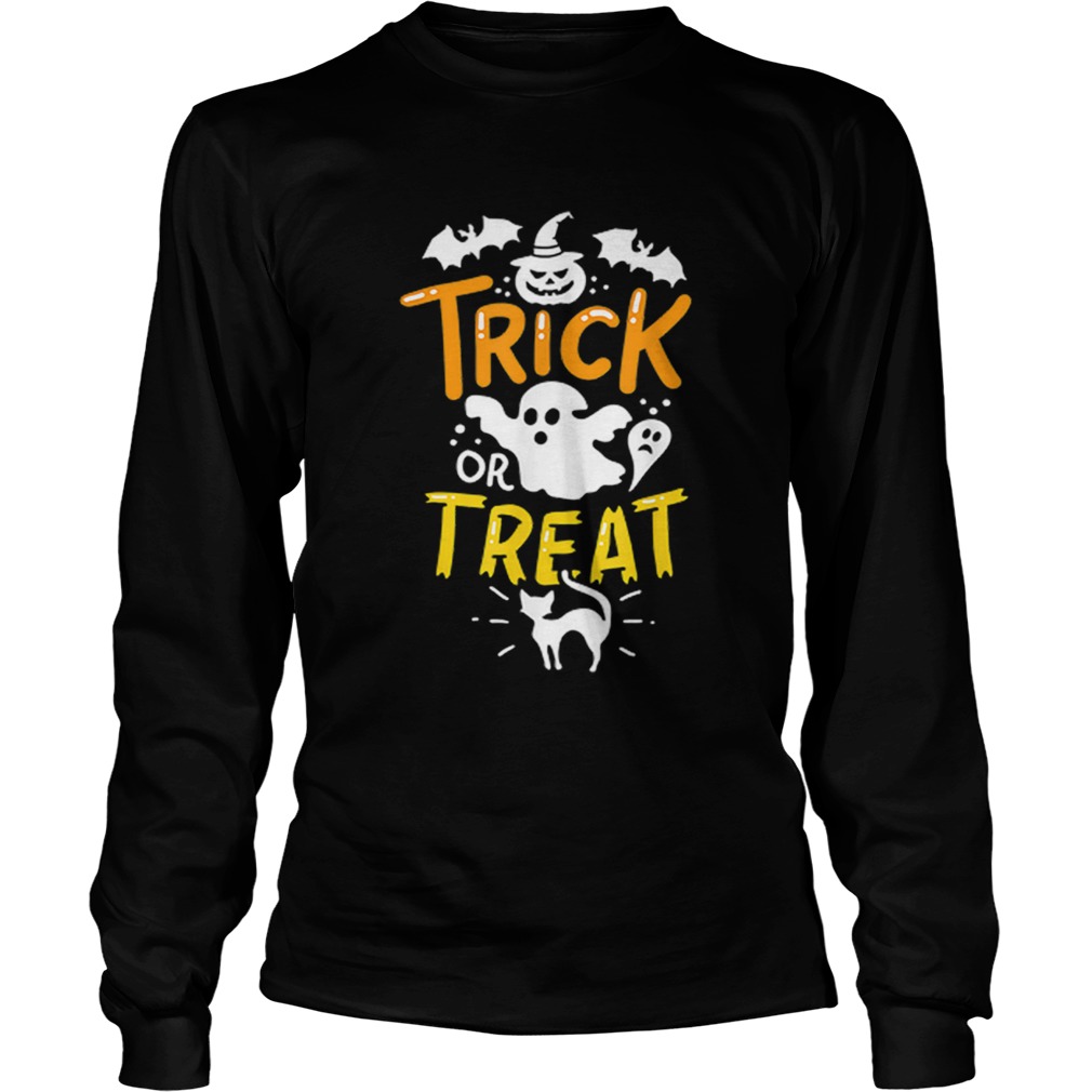 Happy Halloween Trick Or Treat Party Ghost Bat LongSleeve