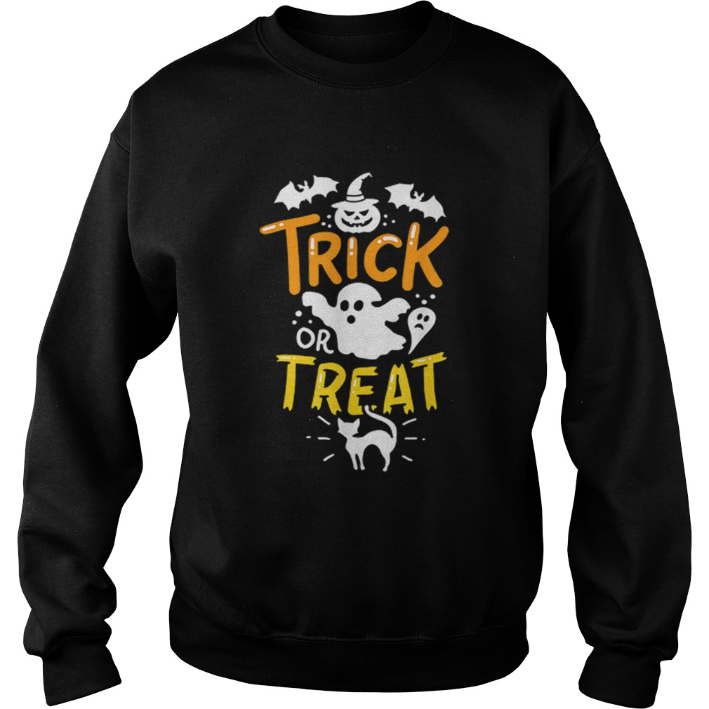 Happy Halloween Trick Or Treat Party Ghost Bat Sweatshirt