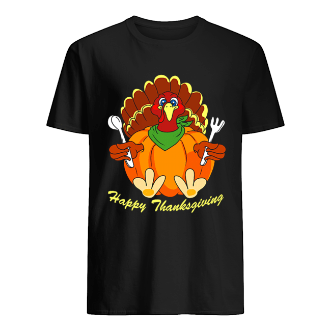 Happy Thanksgiving Hungry Turkey Holding Shirt