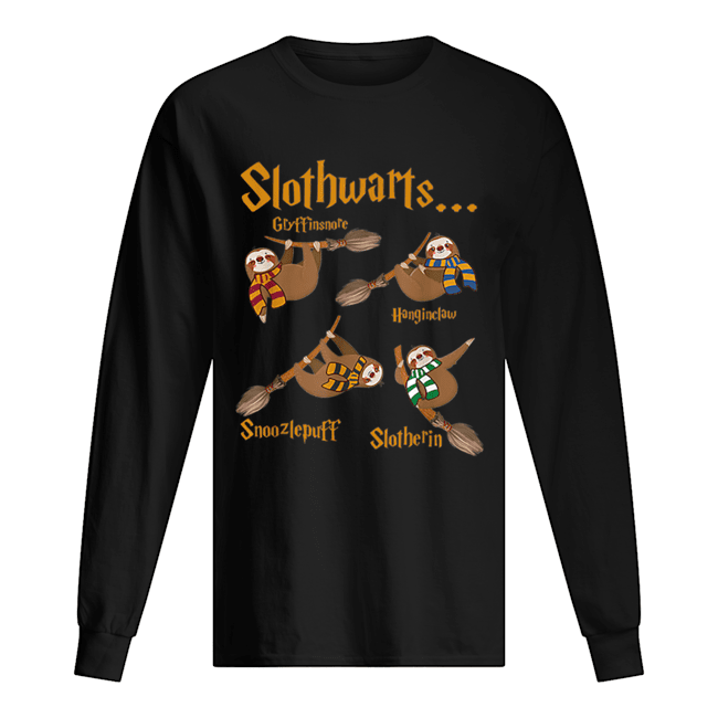 Harry Slothwarts Funny Sloth Halloween Costume Long Sleeved T-shirt 
