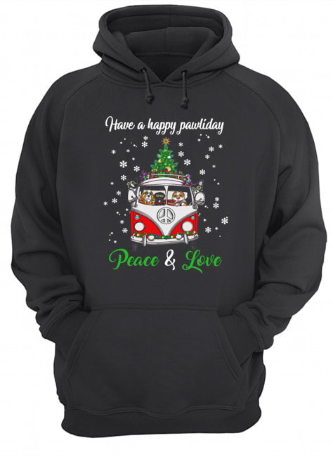 Have a happy pawlidays peace and love Dogs Christmas Unisex Hoodie