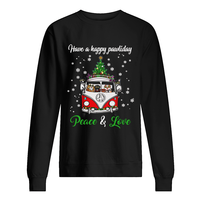Have a happy pawlidays peace and love Dogs Christmas Unisex Sweatshirt