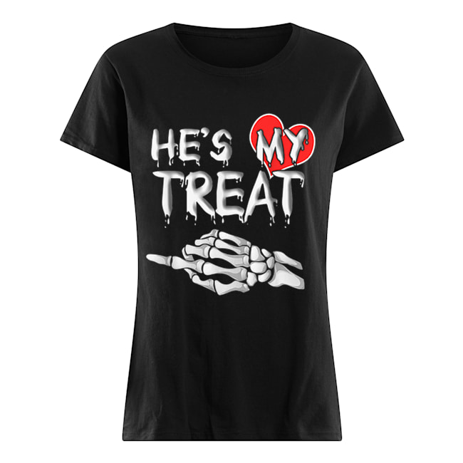 He’s my Treat Matching couples Halloween His and Her Funny Classic Women's T-shirt
