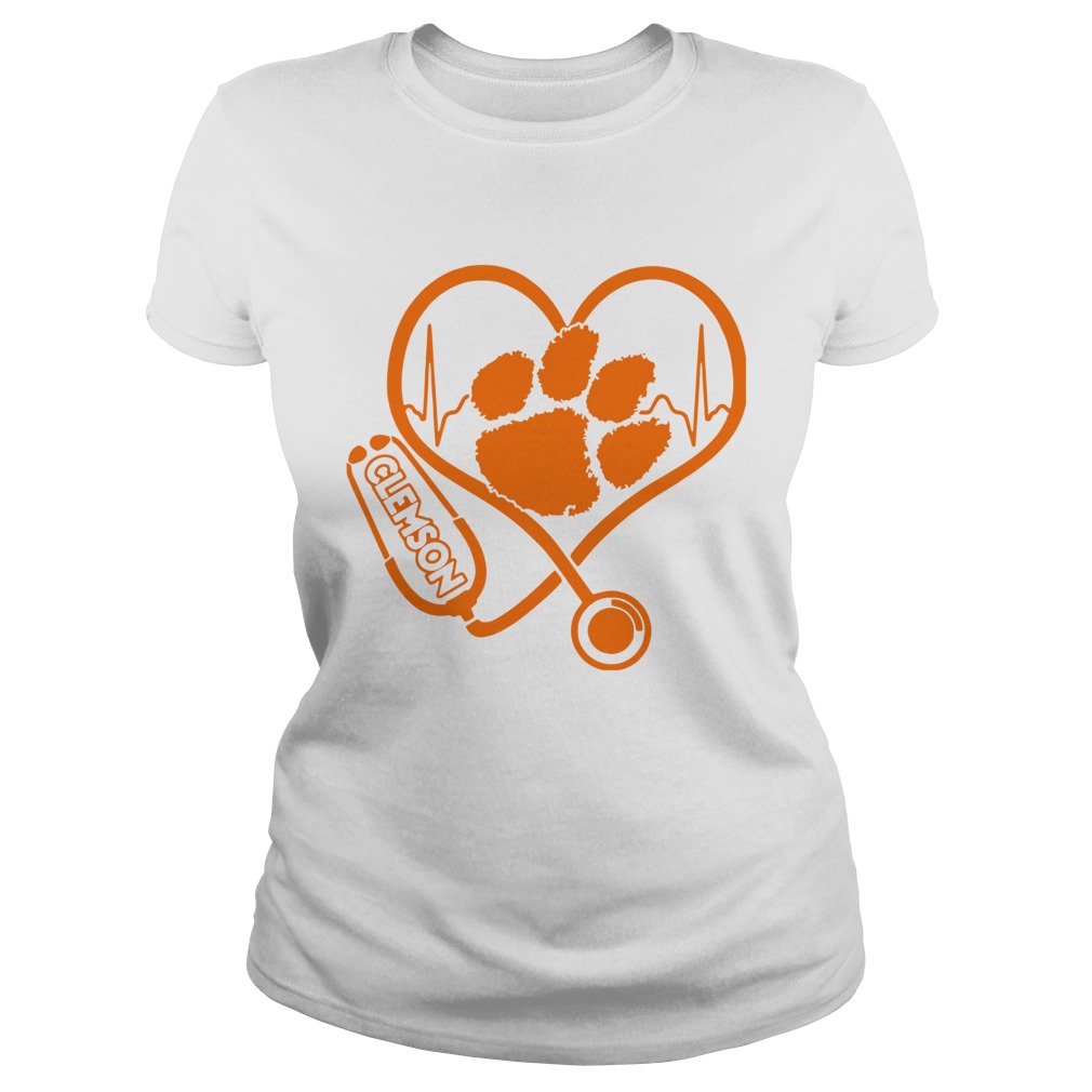 Heartbeat Nurse love Clemson Tigers Classic Ladies