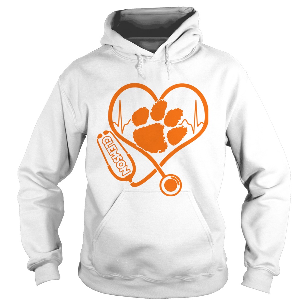Heartbeat Nurse love Clemson Tigers Hoodie