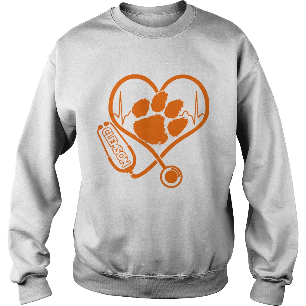 Heartbeat Nurse love Clemson Tigers Sweatshirt