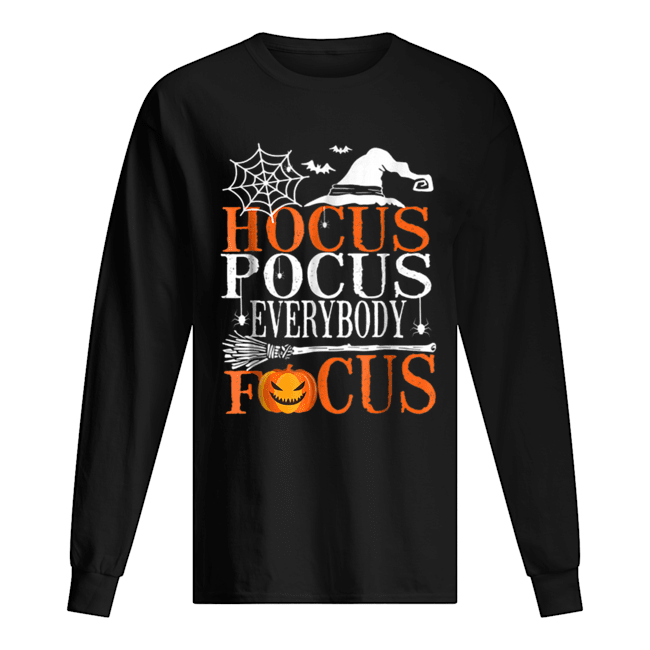 Hocus Pocus Everybody Focus Funny Halloween Costume Long Sleeved T-shirt 