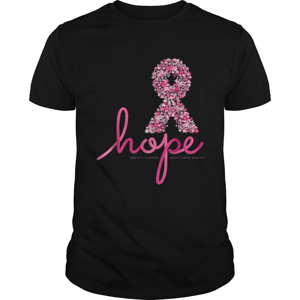 Hope Breast Cancer Awareness Shirt Pink Flowers Ribbon TShirt