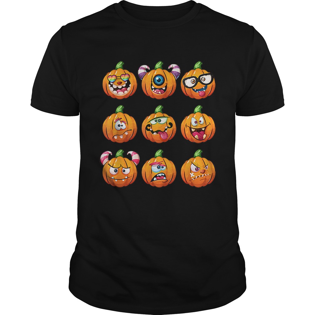 Hot Pumpkin Face Emoticon Halloween Costume for Kids shirt