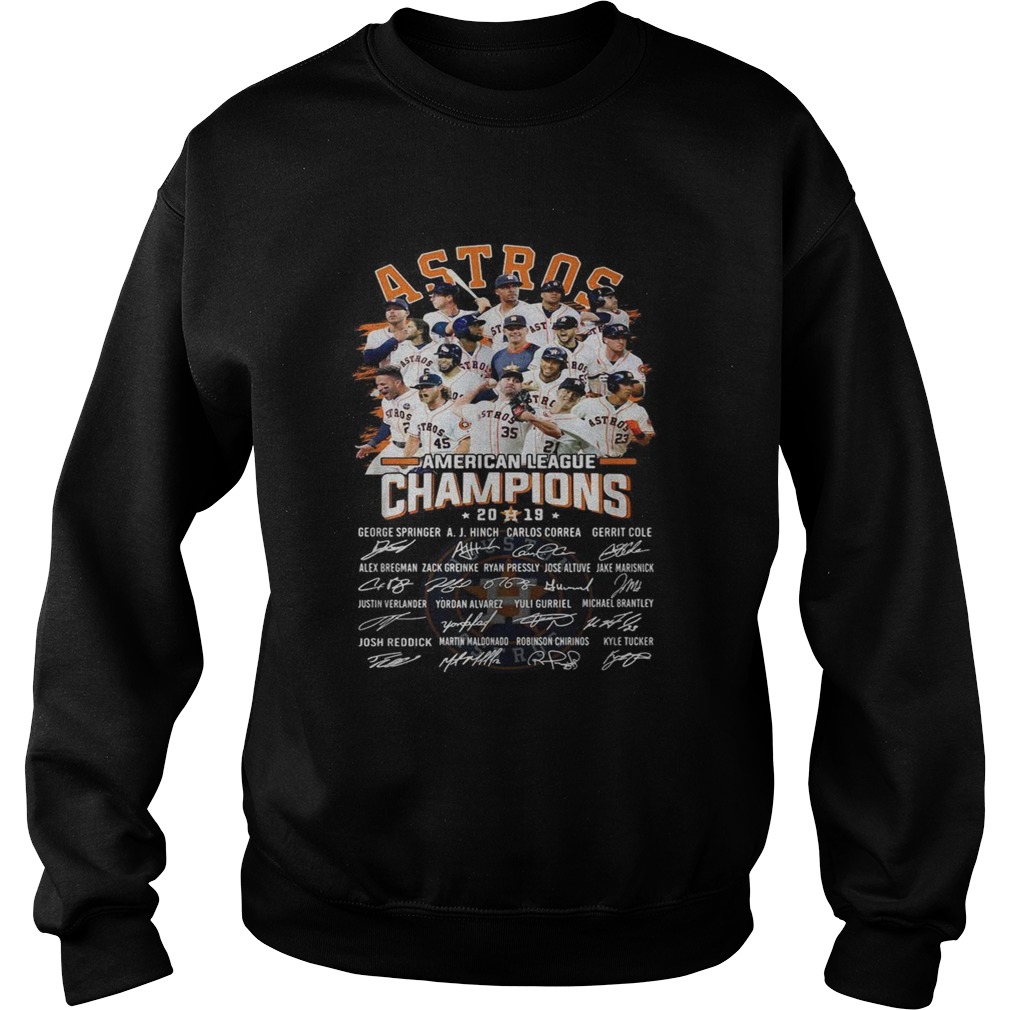 Houston Astros American league Champions 2019 signature Sweatshirt
