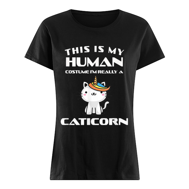 Human Halloween Caticorn Costume Cat Fun Gift Classic Women's T-shirt