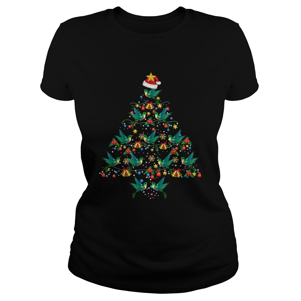 Hummingbirds Christmas Tree Awesome Gift TShirt Classic Ladies
