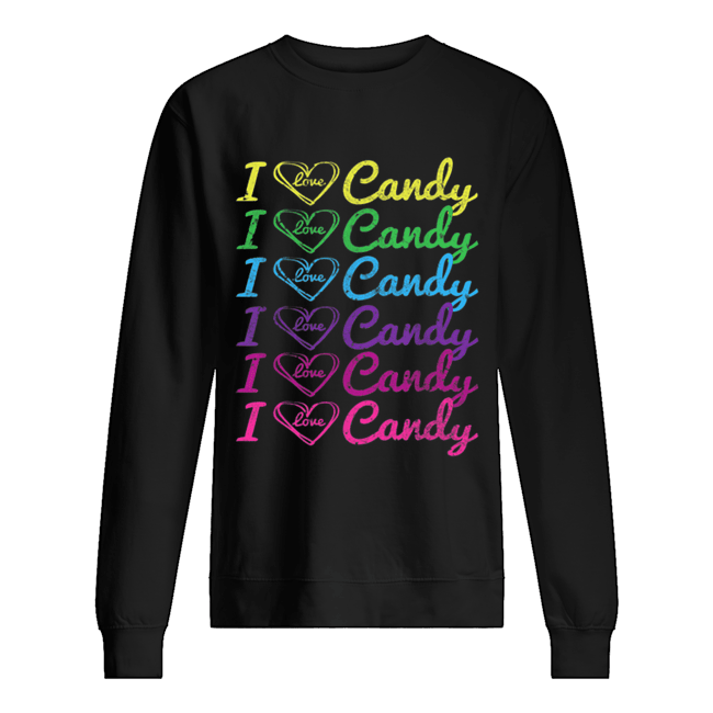 I Love Candy Halloween Costume Funny Heart Unisex Sweatshirt