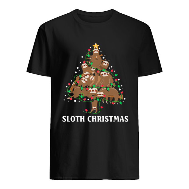 I Love Sloth Christmas Tree Merry Slothmas T-Shirt