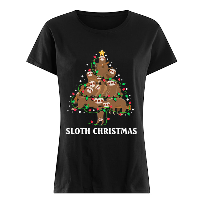 I Love Sloth Christmas Tree Merry Slothmas T-Shirt Classic Women's T-shirt