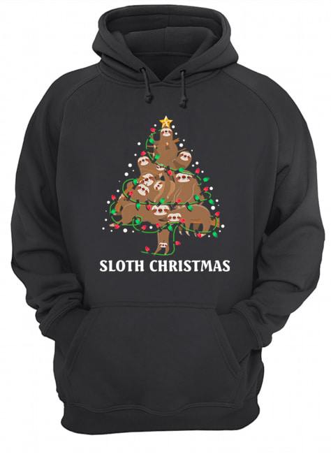I Love Sloth Christmas Tree Merry Slothmas T-Shirt Unisex Hoodie