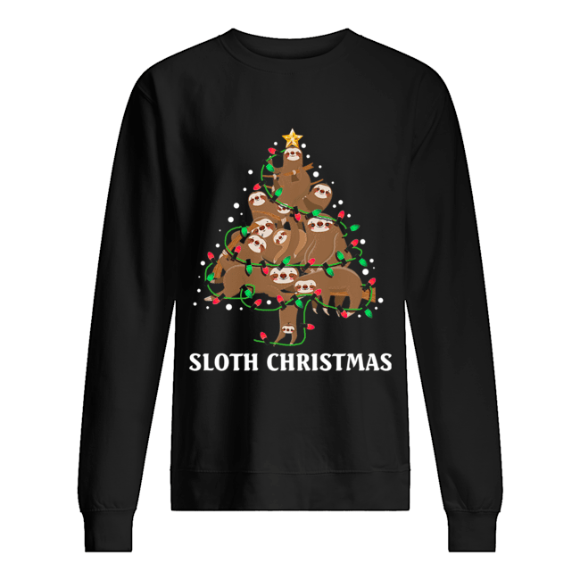 I Love Sloth Christmas Tree Merry Slothmas T-Shirt Unisex Sweatshirt
