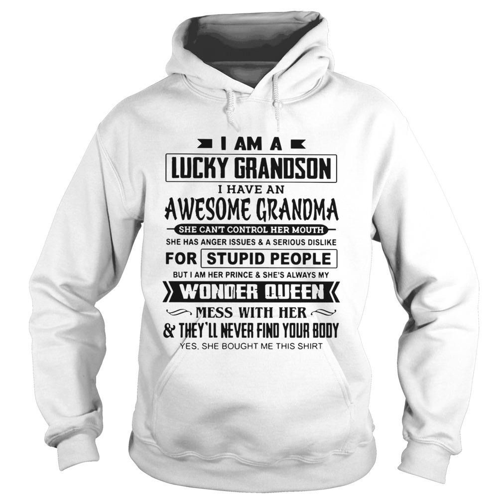 I am a lucky grandson I have an awesome Grandma wonder queen Hoodie