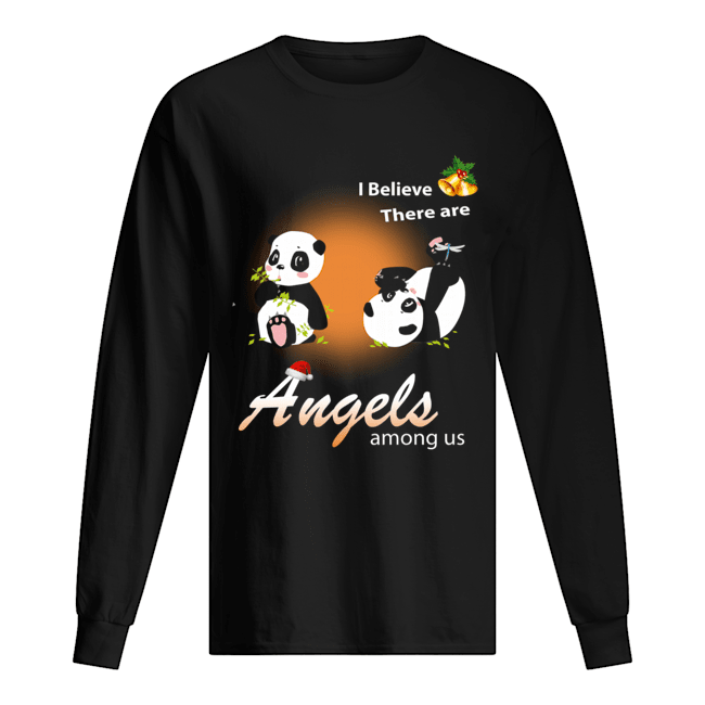 I believe There are angels among us Panda Long Sleeved T-shirt 