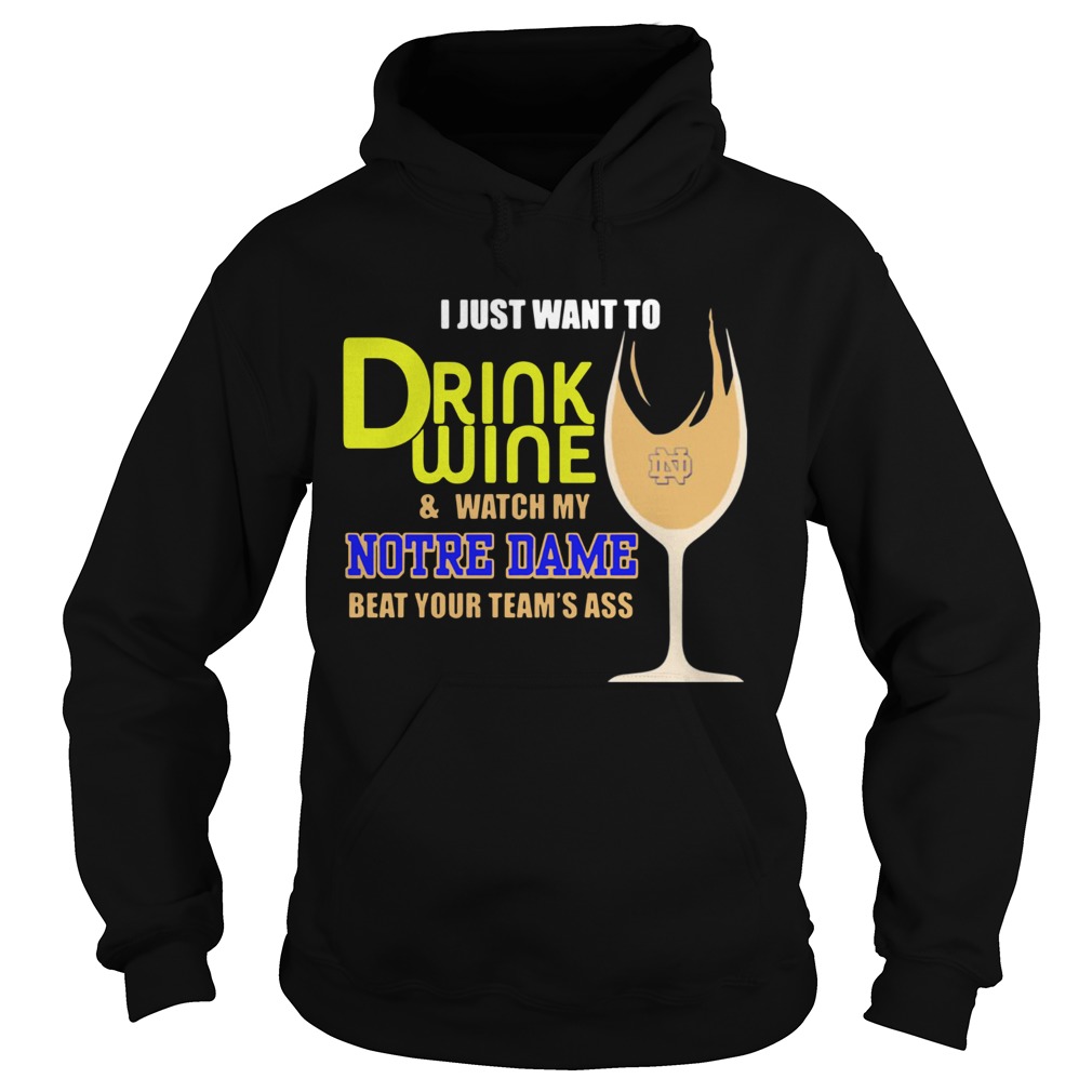 I just want to drink wine and watch my Notre Dame beat your teams ass Hoodie