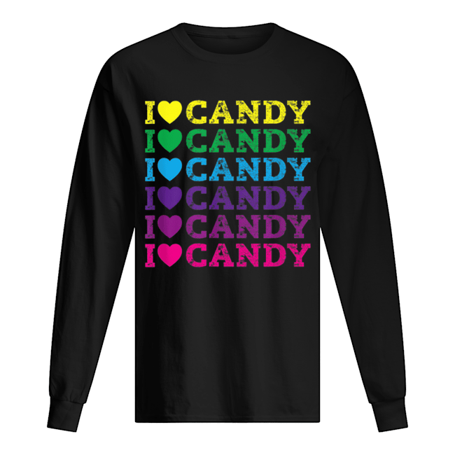 I love Candy Halloween Party Cute Trick or Treat Long Sleeved T-shirt 
