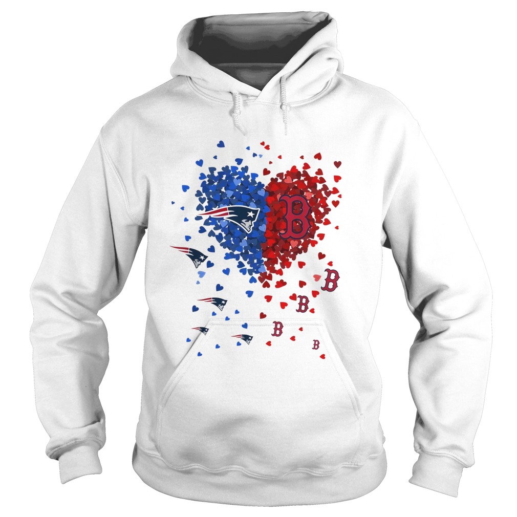 I love New England Patriots and Boston Red Sox heart Hoodie