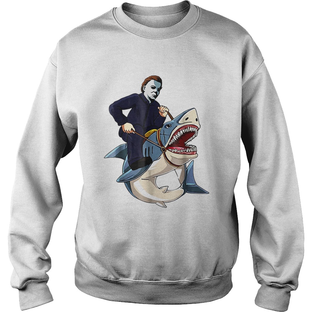 Jason Riding Shark Funny Halloween Graphic Costume Sweatshirt