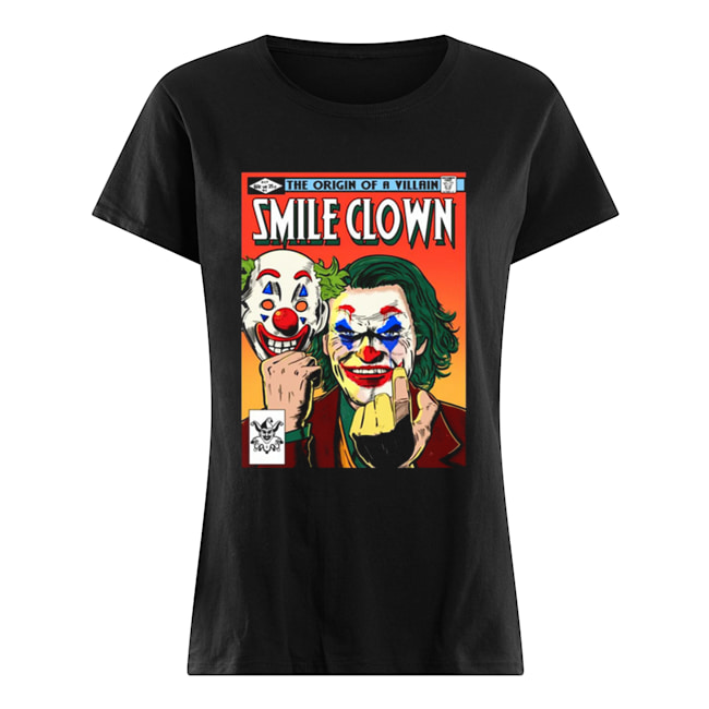 Joker the origin of a villain smile clown Classic Women's T-shirt