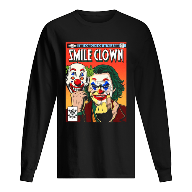 Joker the origin of a villain smile clown Long Sleeved T-shirt 