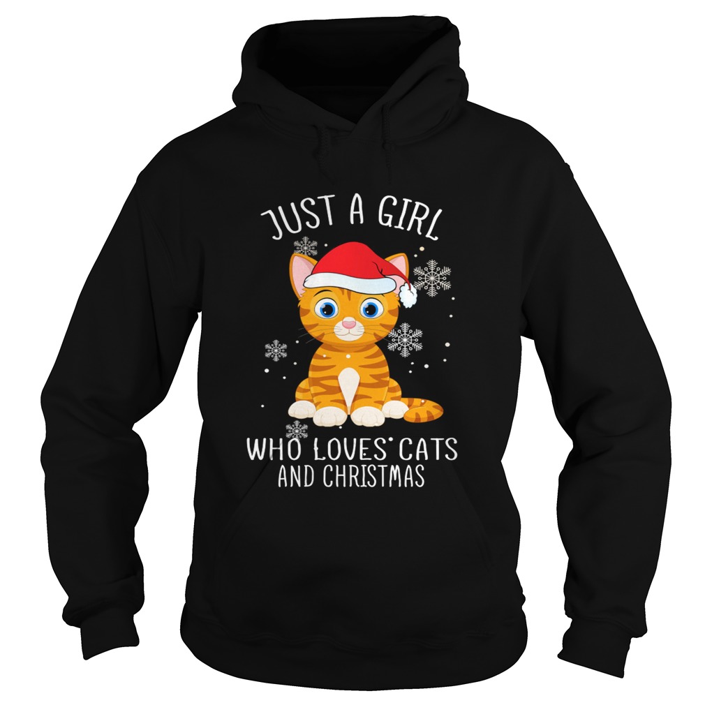 Just A Girl Who Loves Cats And Christmas Shirt Hoodie