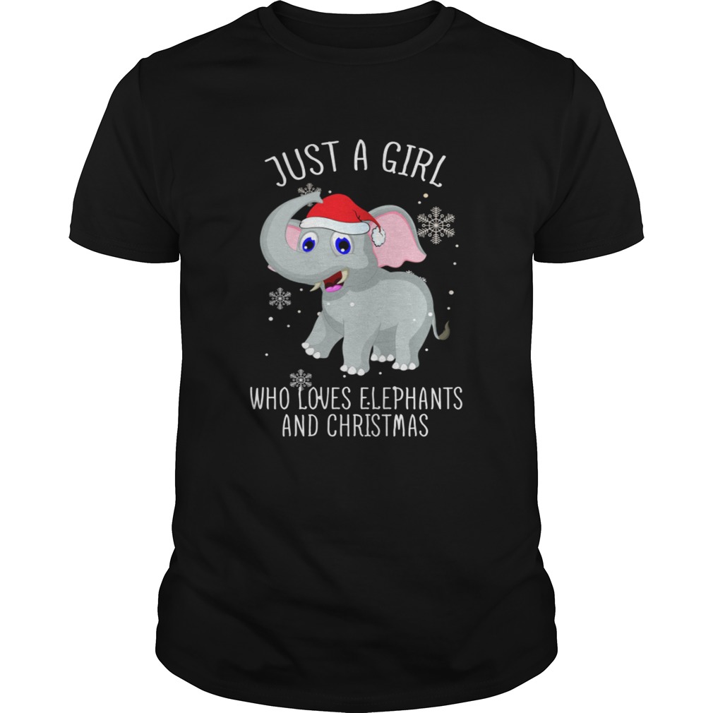 Just A Girl Who Loves Elephants And Christmas Shirt