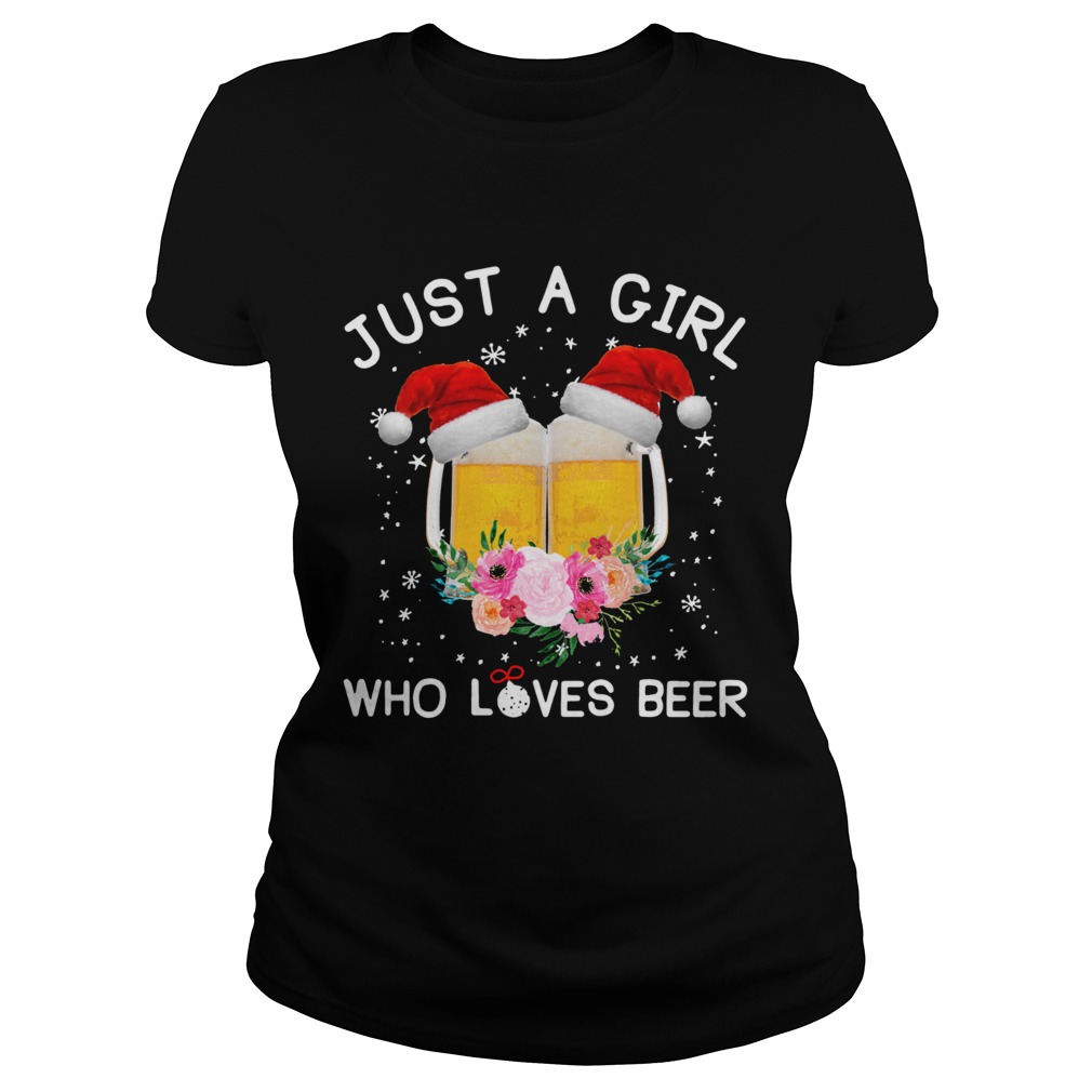 Just a girl who loves beer Christmas ugly Classic Ladies