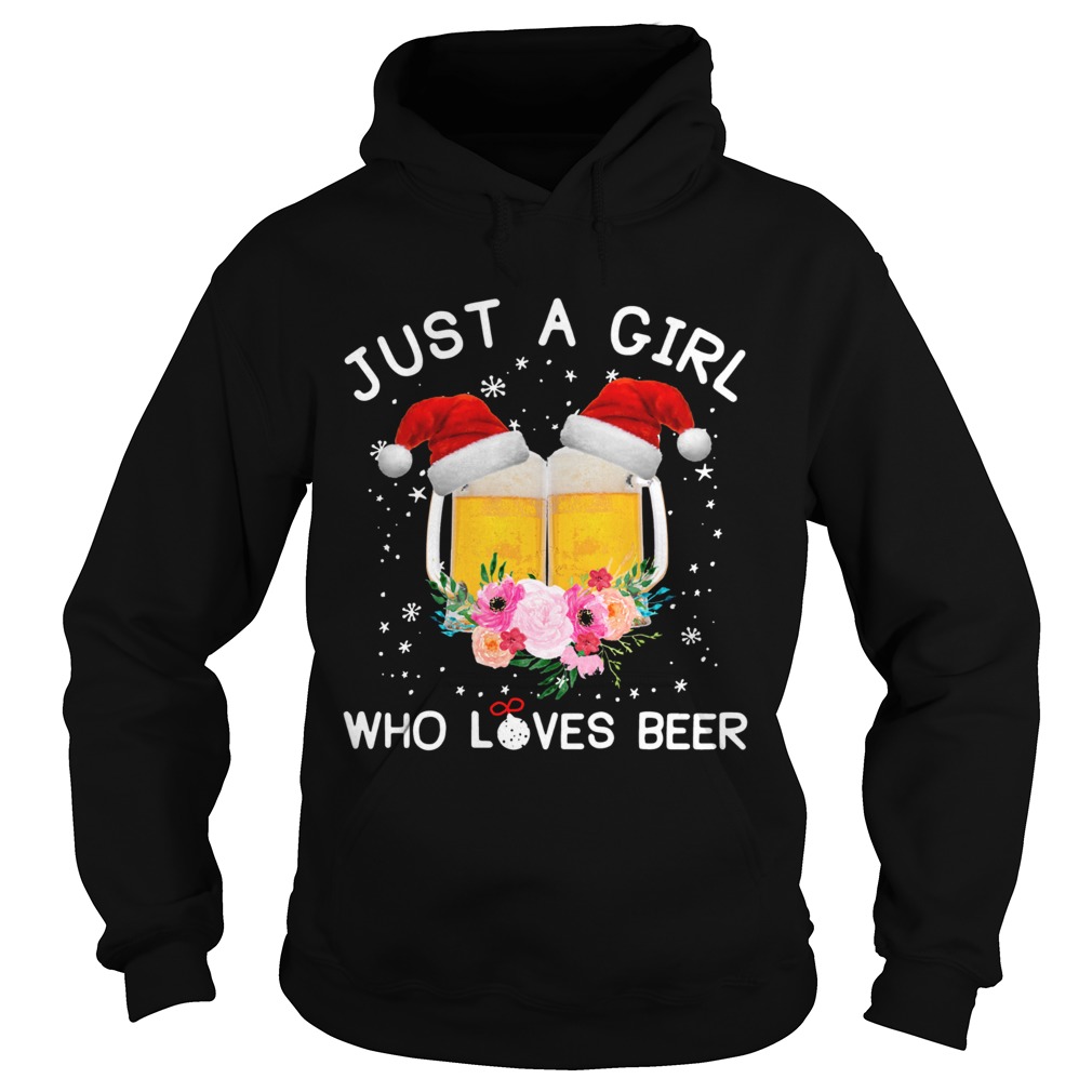 Just a girl who loves beer Christmas ugly Hoodie