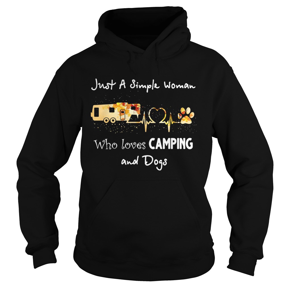 Just a simple woman who loves camping and dogs Hoodie