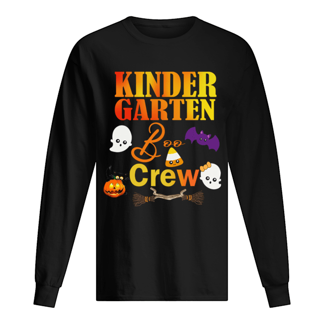 Kindergarten Boo Crew Funny Teacher T-Shirt Long Sleeved T-shirt 